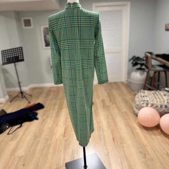 Tibi Sterling green plaid wool dress mock neck size 2 - Picture 4 of 8